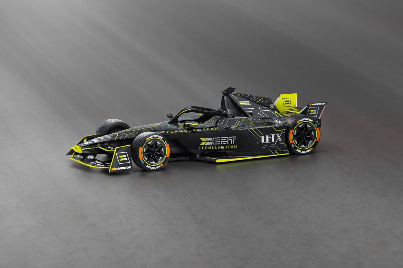 Black and yellow ERT unveils livery for 2024 Formula E season e